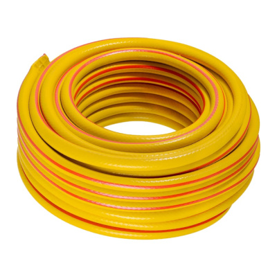 Шланг поливочный ПВХ усиленный, пищевой трехслойный армированный 3/4, 25 м (жёлтый) Вихрь 73/7/2/4