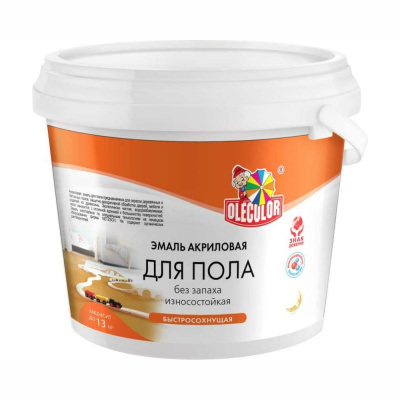 Эмаль акриловая для пола красно-коричневый 1кг OLECOLOR