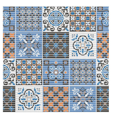 Коврик "ПРЕОБРАЖЕНИЕ" 80 см рулон 15м(1) вспененный ПВХ 7093-225PT-ORANGE-BLUE