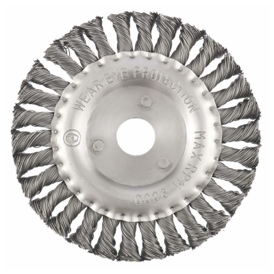 Щетка д/болгарки "MATRIX" 100мм посадка 22мм плоская круч. проволка