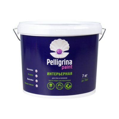 КРАСКА АКРИЛ. ДЛЯ ПОТОЛКОВ БЕЛОСНЕЖНАЯ  7 КГ (1) "PELLIGRINA PAINT"