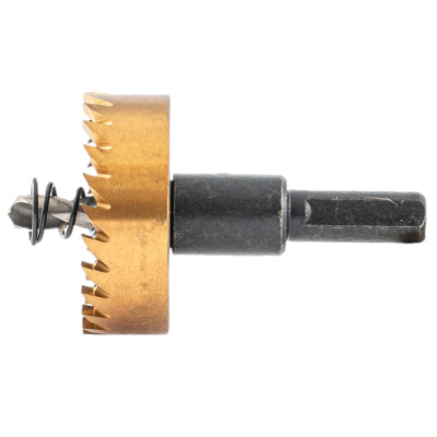 Коронка по металлу HSS, 41 мм, нитридтитановое покрытие //Denzel