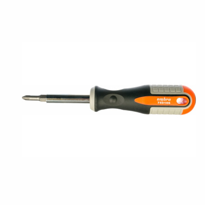 Отвертка стержневая 6 в 1 ROUND GRIP 1/4",5/16"DR, SL5,6, PH1,2 750106 