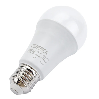 Лампа светодиодная A60 груша 20Вт 230В 4000К E27 GENERICA