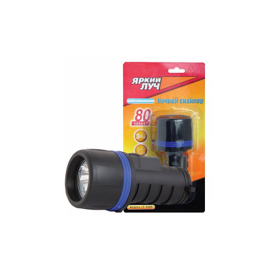 Фонарь Яркий Луч LE-3406 резиновый корп.,3 LED, 4AA