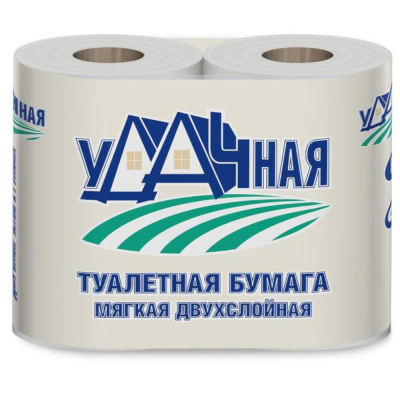 Бумага туалетная Удачная 2сл втор втул 15м 120л 4рул/уп