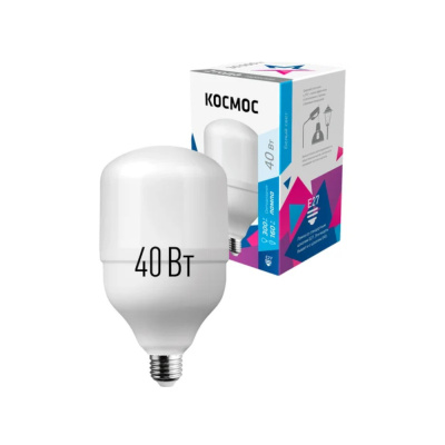 Лампа светодиодная LED 40Вт 220В Е27 D100х168 4500К белый 3800 лм