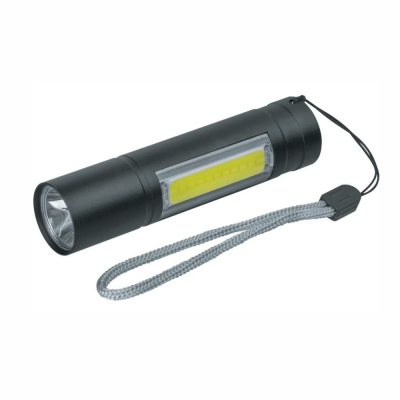 Фонарь светодиодный NPT-KC06-ACCU брелок алюминиевый 1LED(1Вт)+1СOB LED(3Вт) 3 режима