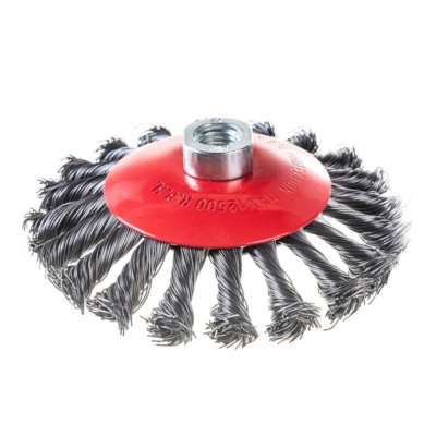 Корщетка "Колесо" 125 мм витая,с наклоном, гайка М 14