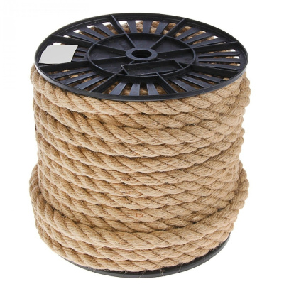 Веревка крученая джутовая д.12 на катушке