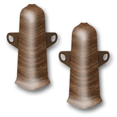 Угол для плинтуса 70мм "Деконика" Орех / 291 наружный (комплект)										