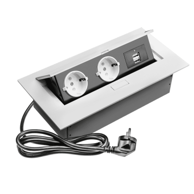 Встраиваемая розетка SETESBT-2UC-10 (белая, на 2розетки, 2 USB)