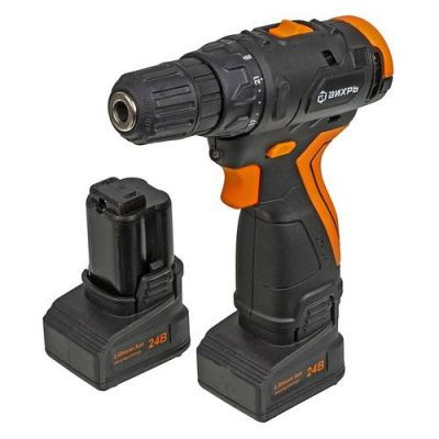 Дрель-шуруповерт аккумуляторная ДА-24Л-2К/Б (2,0 А/ч) (бесщеточный двигатель) Вихрь 72/14/24