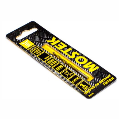 Сверло по металлу MosTek  8,0 мм HSS-TiN (титан - нитридное покрытие) DIN 338 RN (1 шт в блистере) (