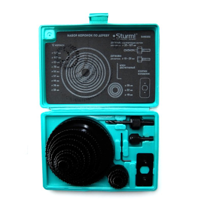 Набор коронок по дереву 15 предметов Sturm кейс