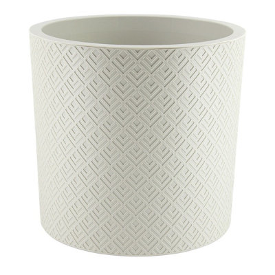 Кашпо ЭТНА D380мм В360мм 24л с вставкой (Белый ротанг)