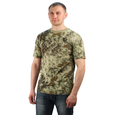 Футболка кмф "Питон Wood"зеленый 56