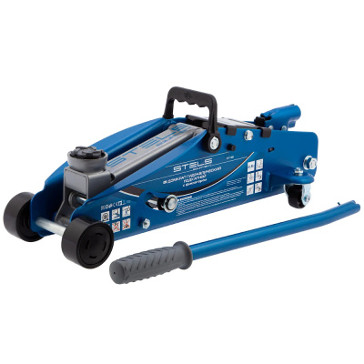 Домкрат гидравлический подкатной с фиксатором, 2,5т SAFETY PIN, 140-385 мм, в кейсе// Stels