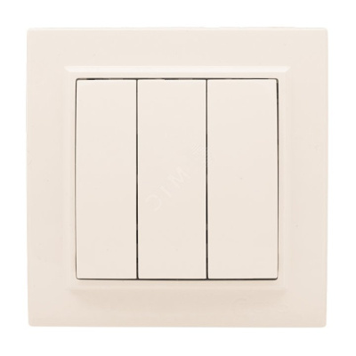 Выключатель трехклавишный СП 10А бежевый Минск