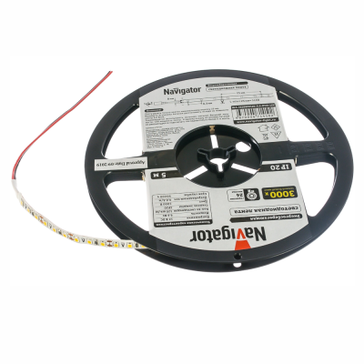 Лента светодиодная LEDх120/м 5м 9.6w/m 12В теплый белый