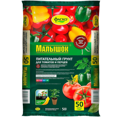 Грунт для томатов и перцев 50л Малышок 1/33 Фаско