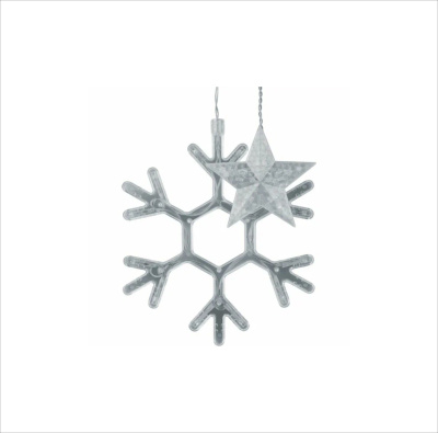 Гирлянда светодиодная новогодняя NGF-D032-01 бахрома звезды и снежинки WW 2.5х1 м IP20