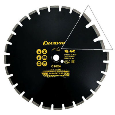 ДИСК АЛМАЗНЫЙ CHAMPION ASPHAFIGHT PRO 450/25.4/10/4 (АСФАЛЬТ)