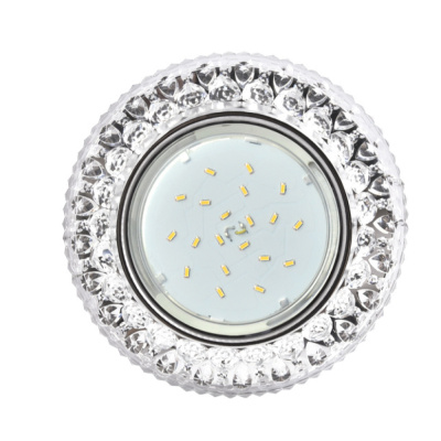 Светильник Ecola GX53 H4 LD7009Круг "Кристалл" подсветка 4K Прозрачный/Хром 40x125 FT53CCEFB