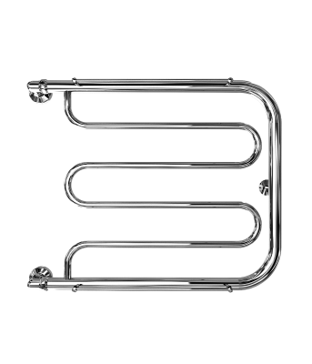 Полотенцесушитель ДВИН D 50/50 1"-1/2" С полкой +держатель Водяной (К0, Полированный)