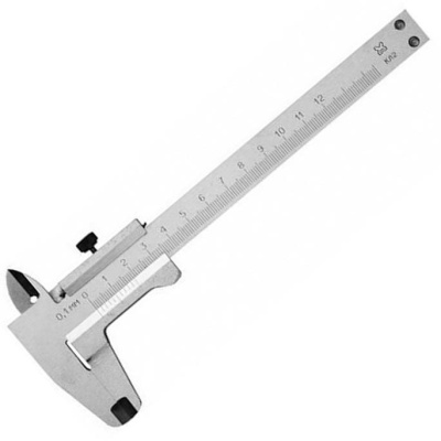 Штангенциркуль металлический тип 1, класс точности 2, 125мм, шаг 0,1мм