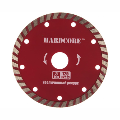 Диск алмазный 125х10х22,23мм "Hardcore" Турбо Железобетон 181125