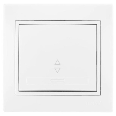 Выключатель одноклав.проходной белый с белой вставкой MIRA