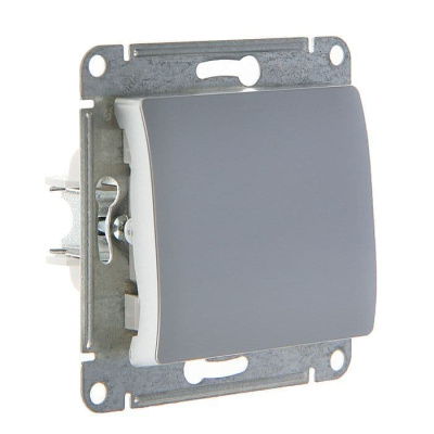 Выключатель одноклавишный в рамку алюминий схема 1 GLOSSA
