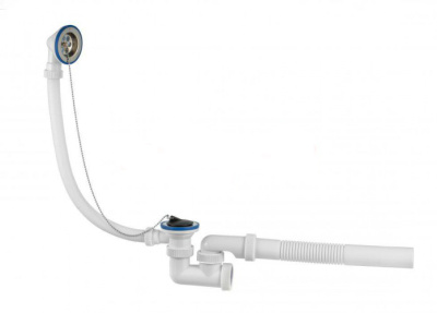 Сифон "Универсал" для ванн с нержавеющими чашками и жесткой трубой