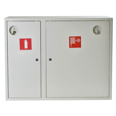 Шкаф пожарный навесной закрытый универсальный ШП-КО-315 НЗ"У"(ШП-К-О-002)840-650-230(белый с замком)