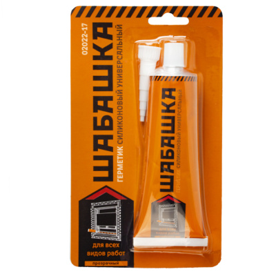 Герметик силикон. универсальный прозрачный  85 мл (12/144) Шабашка