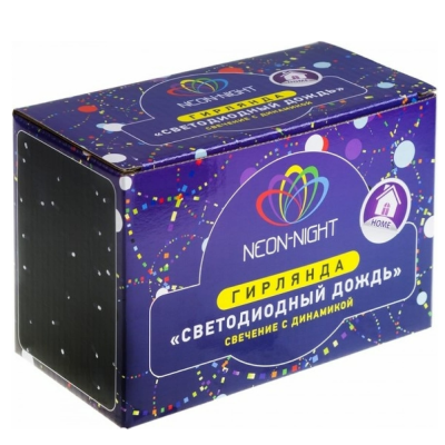 Гирлянда Светодиодный Дождь 1,5х1м, свечение с динамикой, прозрачный провод, 230 В, диоды СИНИЕ