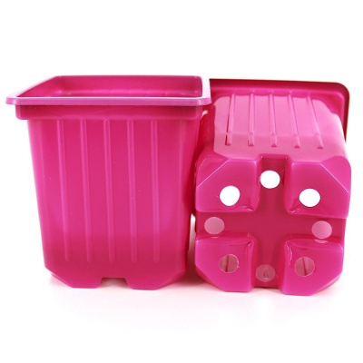 Горшок для рассады V-0,2л. 7*7*7 квадр/формованный розовый/40/3200 АмТр