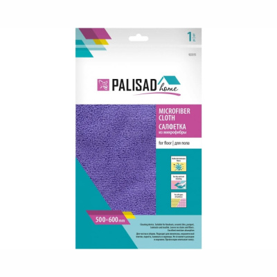 Салфетка из микрофибры для пола 500x600 мм, фиолетовая, Home// Palisad