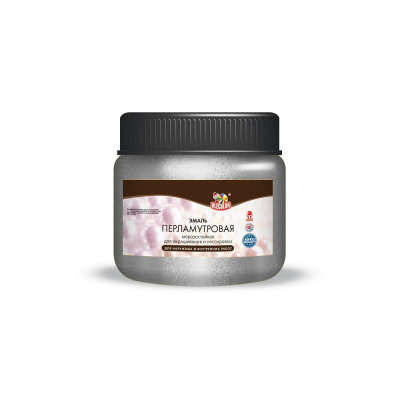 Эмаль акриловая перламутровая универсальная серебро (0,1кг) OLECOLOR