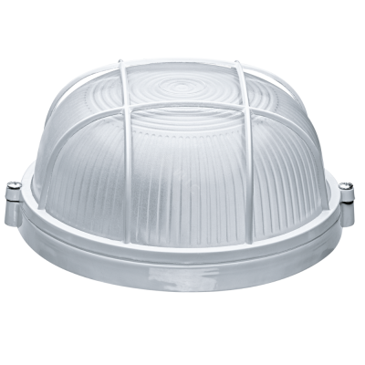 Светильник НПП-60и термостойкий круглый с решеткой IP54 белый
