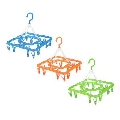 Сушилка для белья подвесная квадратная с прищепками 16 шт., пластик, 3 цвета VETTA 