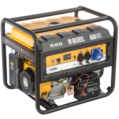 Генератор бензиновый PS 90 EA, 9,0 кВт, 230В, 25л, коннектор автоматики, электростартер// Denzel