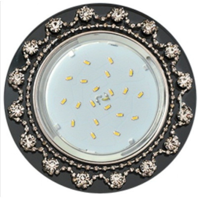 Светильник Круг с прозрачные стразы Корона Черный/Хром 52x120 FB53RNECB Ecola GX53 H4 5360 