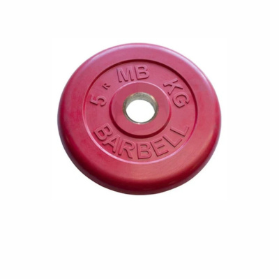 Диск обрезиненный "Barbell" d 31 мм цветной 5,0 кг