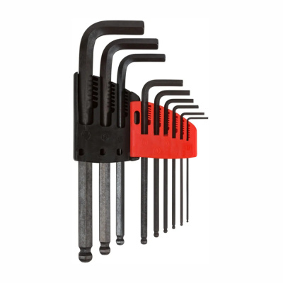 Ключи шестигранные CrV средние с шаром (1.5-10 мм) 9 шт