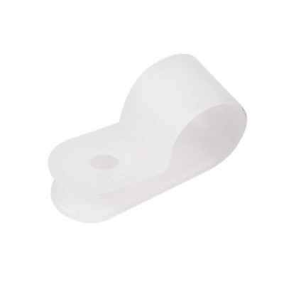 Кабельная скоба под винт REXANT 12 мм, белая, упаковка 50 шт.