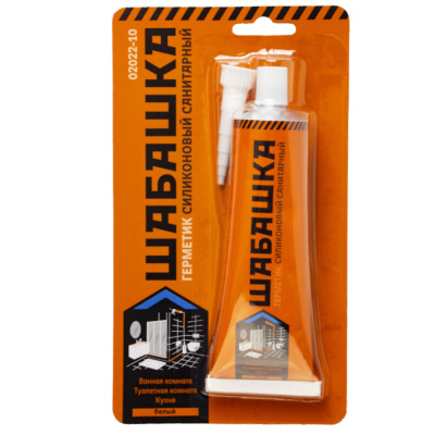 Герметик силикон. санитарный белый 85 мл (12/144) Шабашка