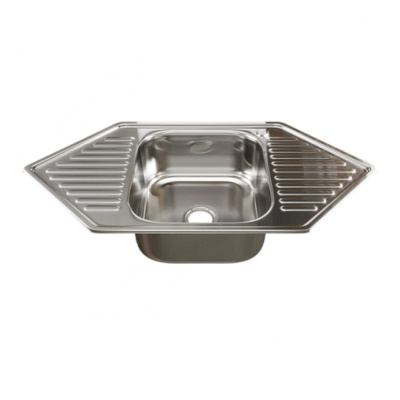 Мойка врез 50х95 (0,8) УГЛОВАЯ вып 3 1/2 MIXLINE 18см с сифоном