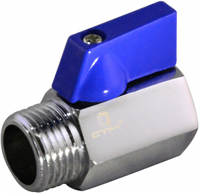 Кран шар. мини для воды 1/2" г/ш флажок, хром. CTM CWMFM012